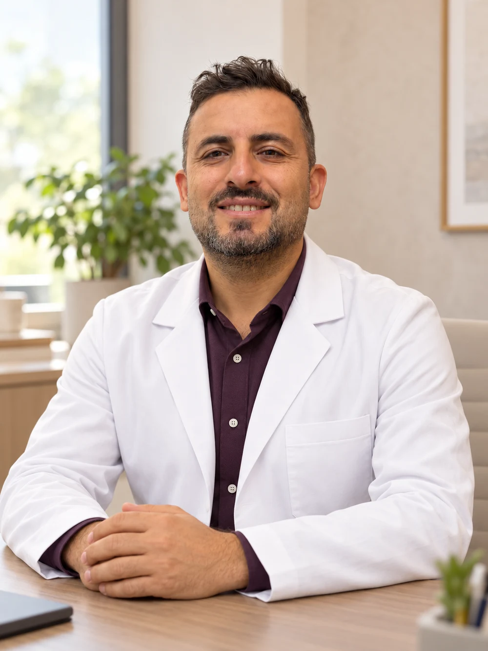 Op. Dr. Seraf Abay’ın klinikteki portresi